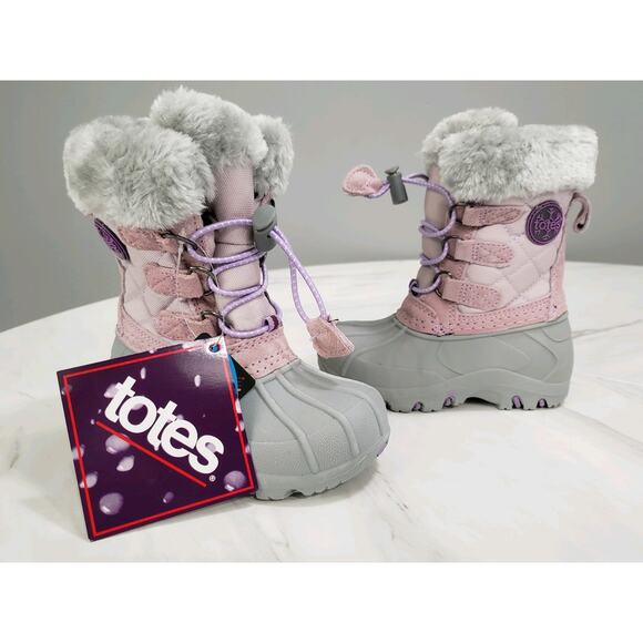 NEW SIZE‎ 6 BABY Totes Waterproof Lil Jenny Boots Toddler Purple Snow Winter - Picture 1 of 6